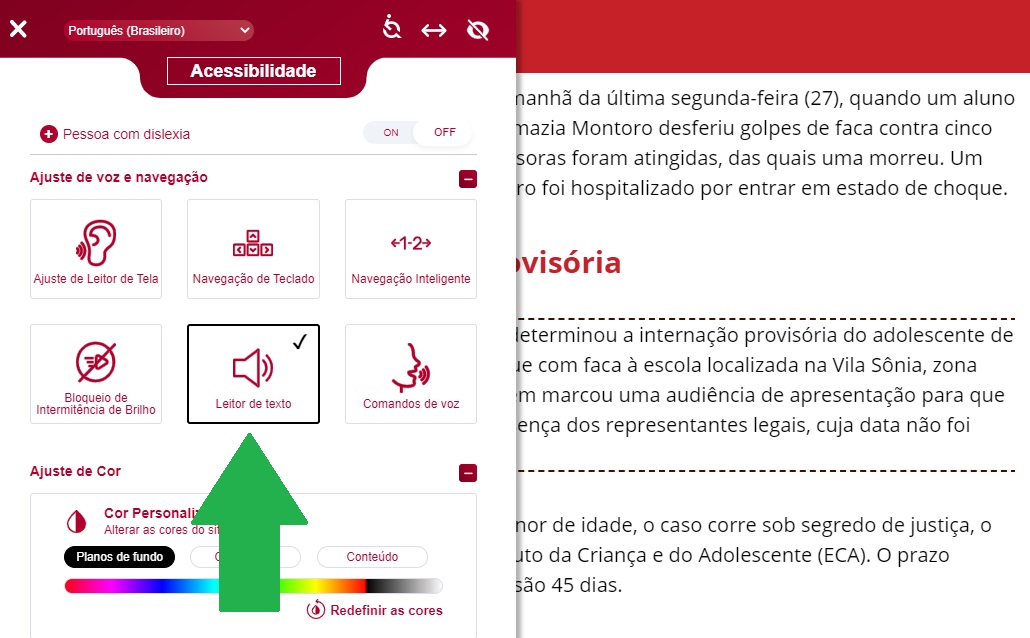 Leitor de texto