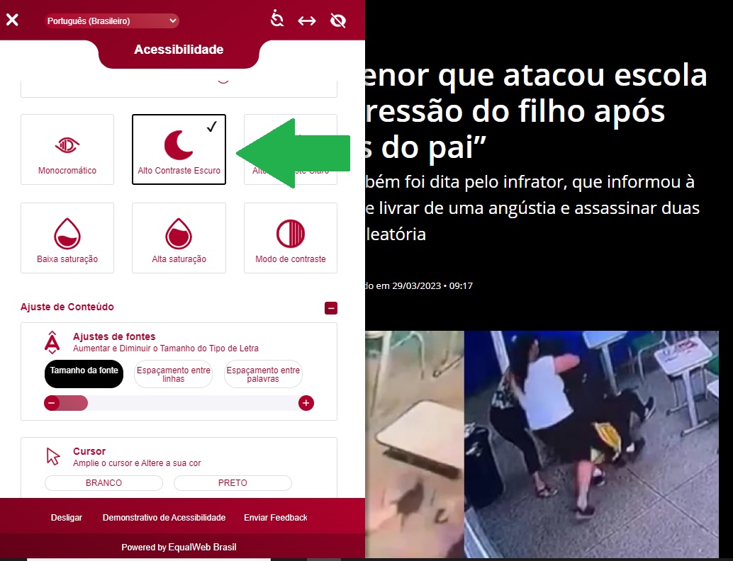 Alto contraste escuro
