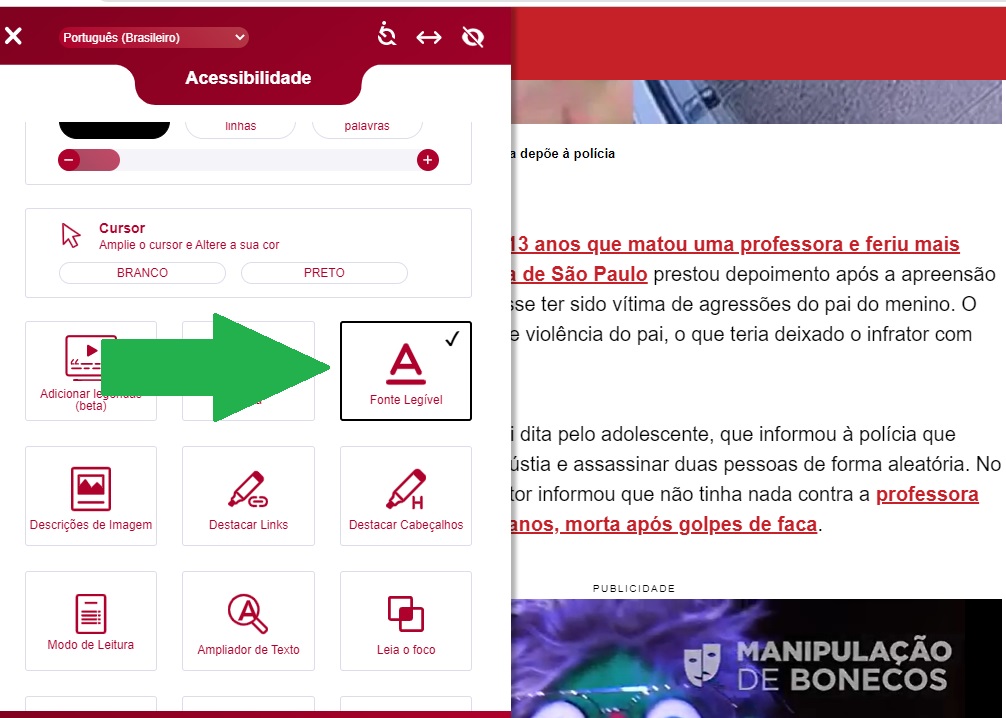 Fonte legível melhora a legibilidade do texto