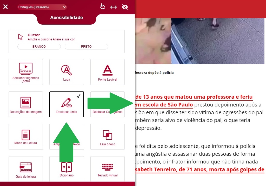 Destacar links