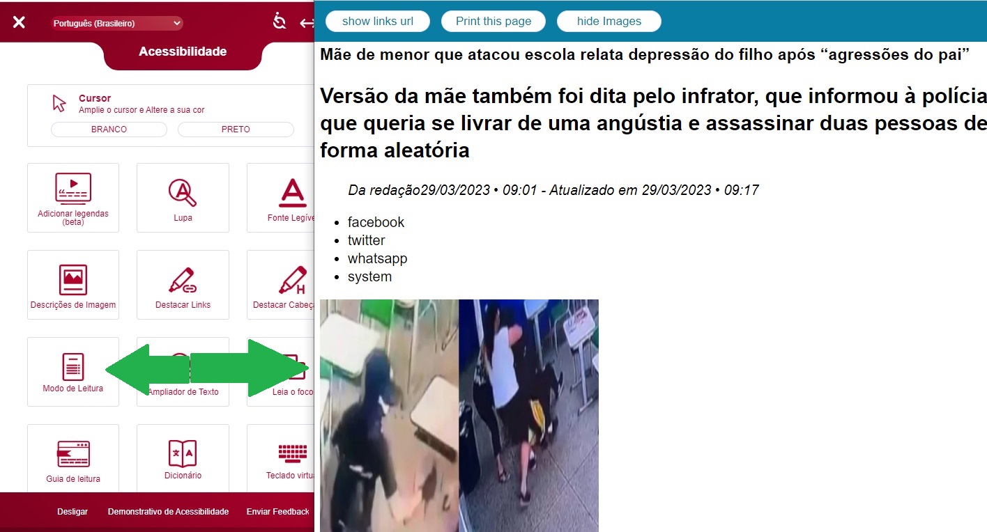 Modo de leitura