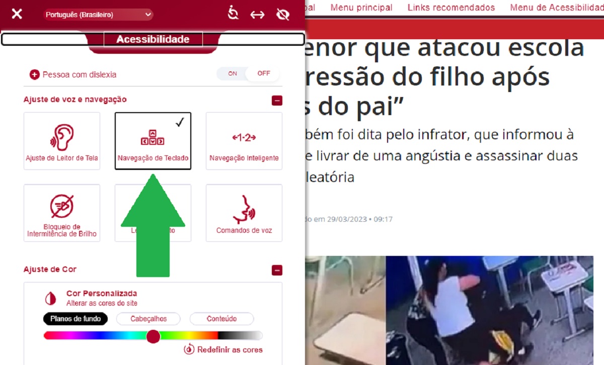 Navegação por teclado