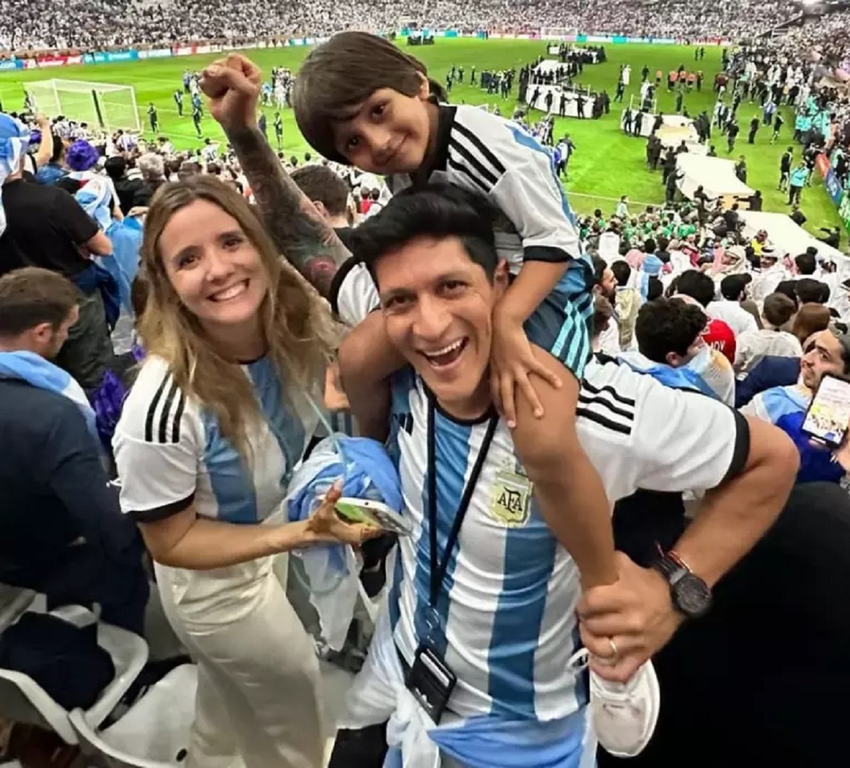 Cano e a família torceram para a Argentina na final da Copa (Foto: Reprodução/Instagram)