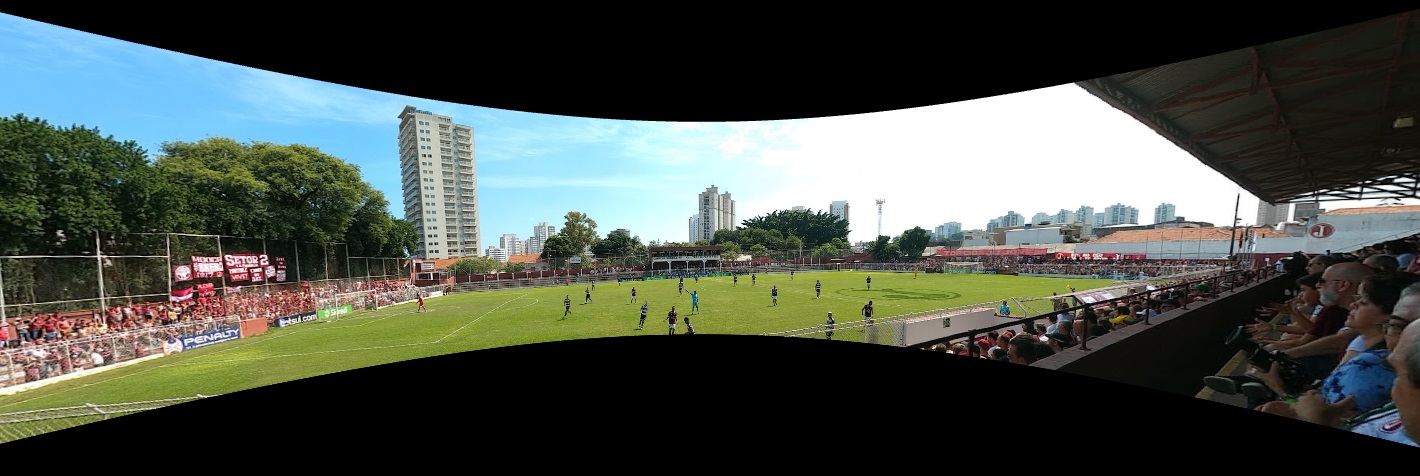 Visão 180 graus do Estádio Conde Rodolfo Crespi em um jogo de domingo (Foto: Paulo Guilherme Guri/Band)