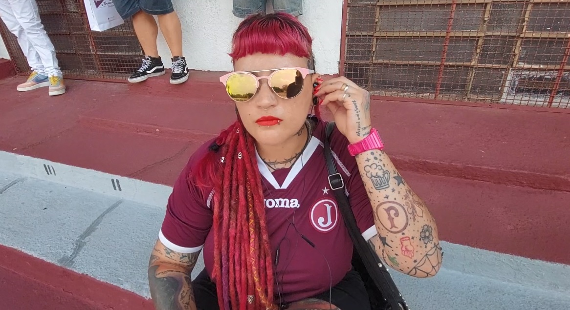 Juliana Costa, torcedora do Juventus (Foto: Paulo Guilherme Guri/Band)