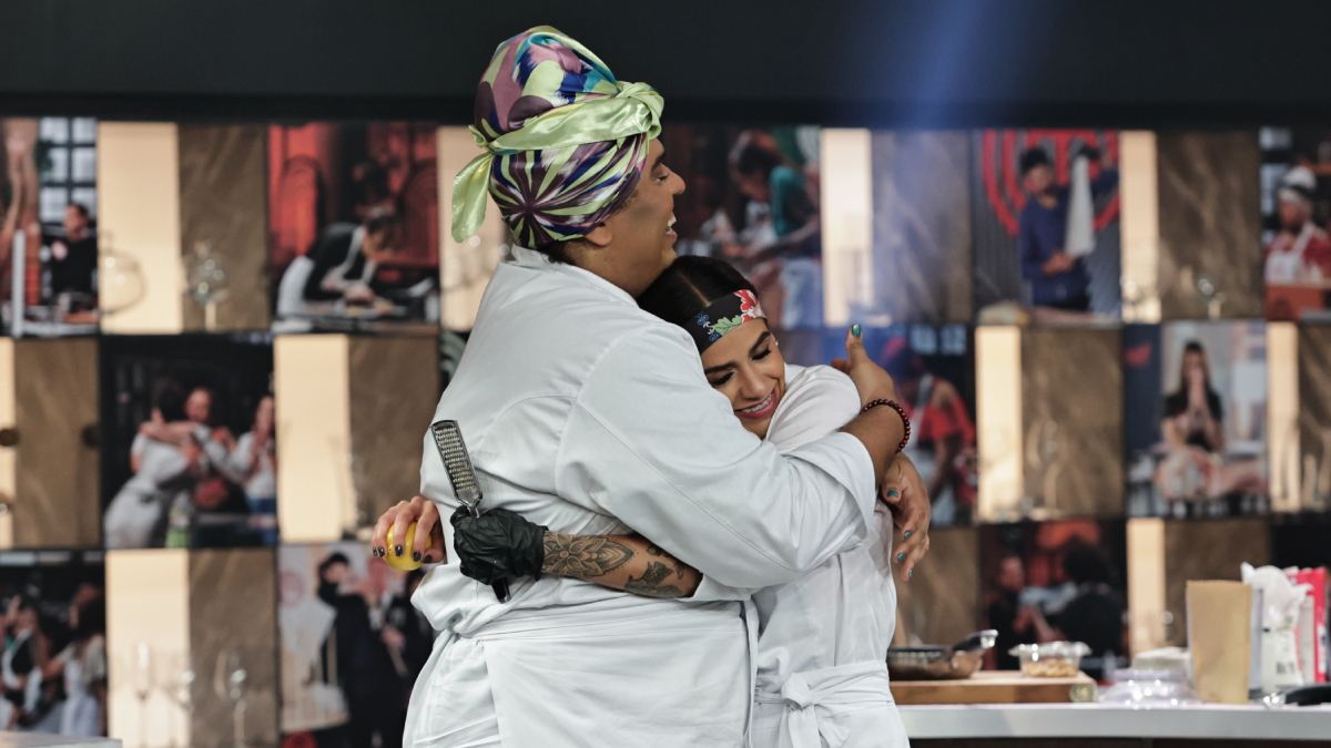 Wilton e Ana Carolina na final do MasterChef 2023 (Foto: Melissa Haidar/Band)
