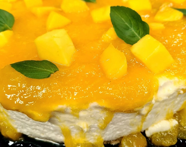 Cheesecake com geleia de manga e gengibre | Band Receitas