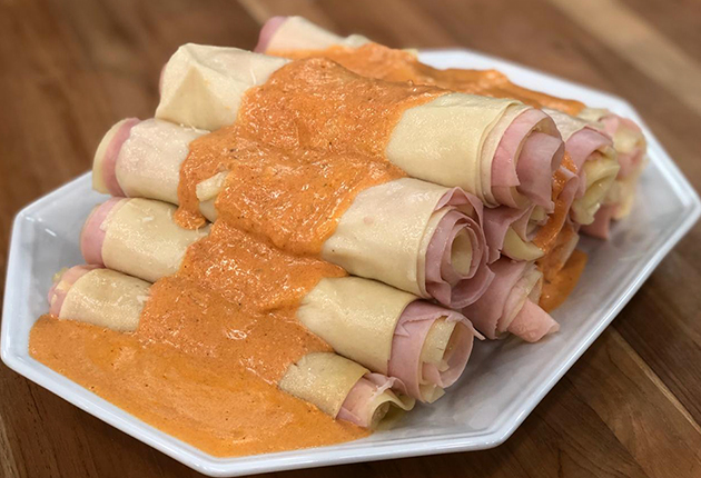 Canelones de presunto e queijo ao molho rose | Band Receitas