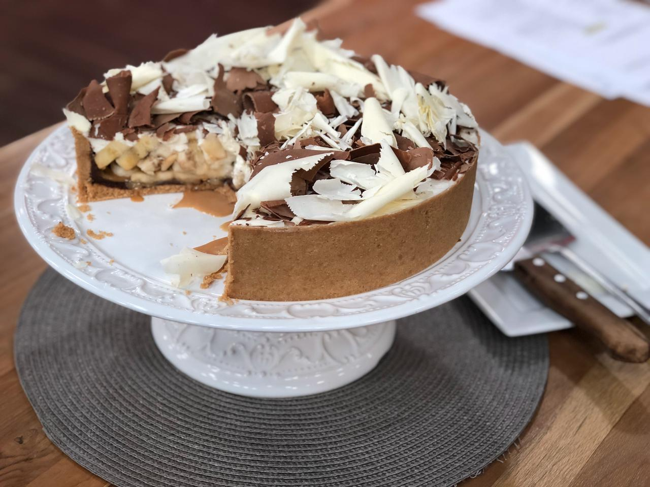 Torta banoffee com massa de biscoito maisena | Band Receitas
