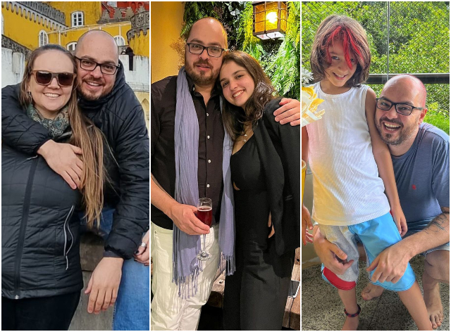 Diego com Natalia, Giovanna e Martim (Foto: Reprodução/Instagram @disacilotto)