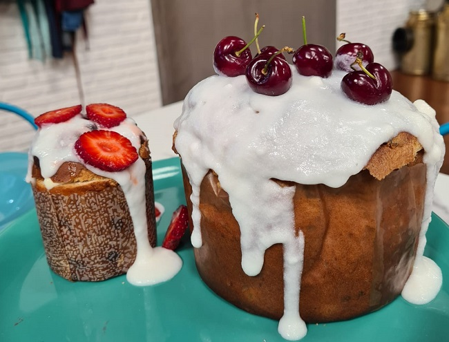 Panetone recheado com sorvete e cobertura açucarada | Band Receitas
