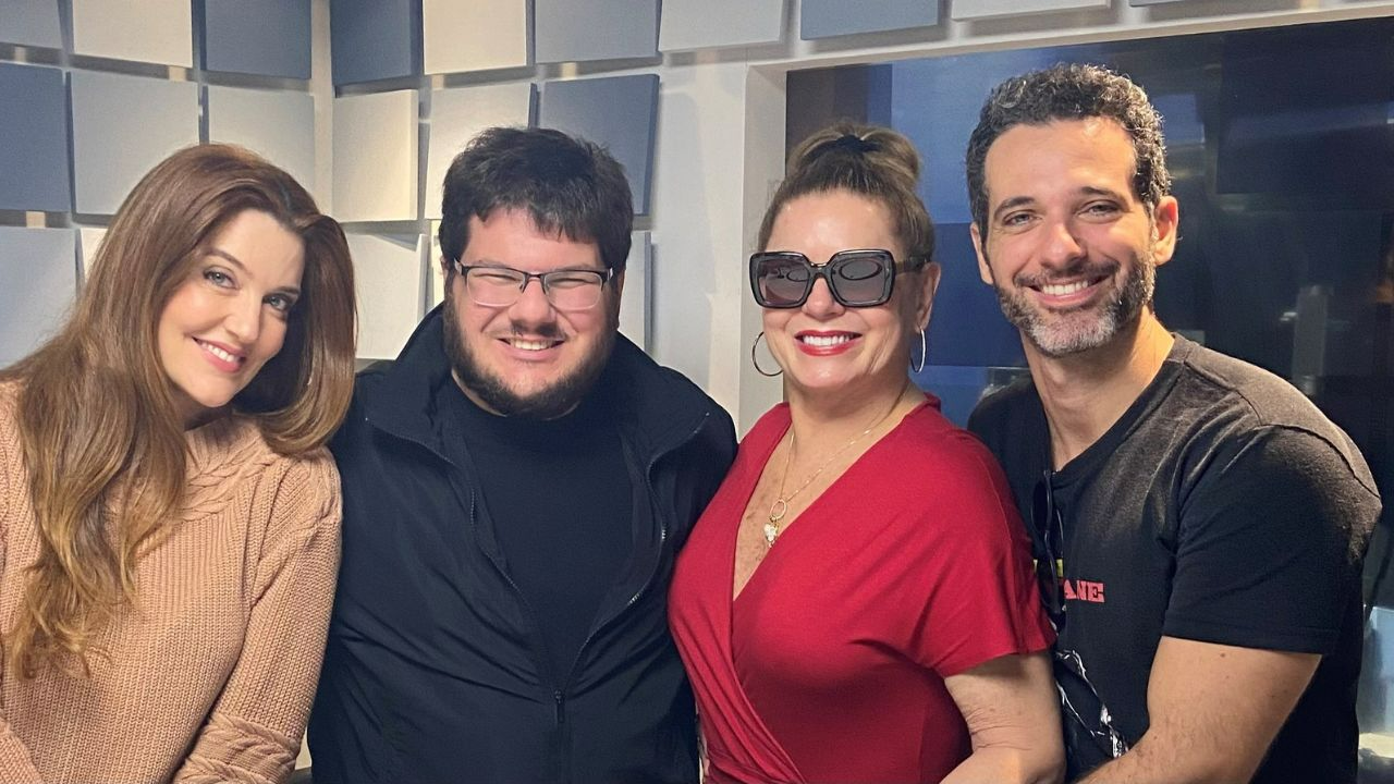 Larisa Maciel, Danilo Gobatto, Vera Fischer e Mouhamed Harfouch (Divulgação/Rádio Bandeirantes)