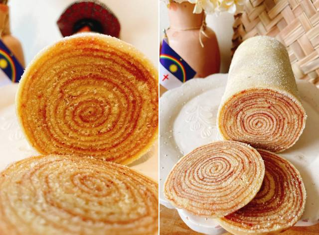 O tradicional bolo de rolo de goiabada preparado pela empresária Karla Manu. Foto: Arquivo pessoal